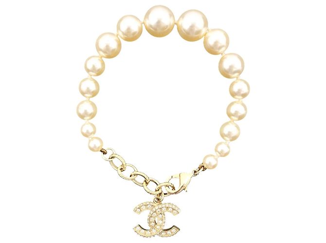 Bracciale con charm Chanel placcato oro - vista 3