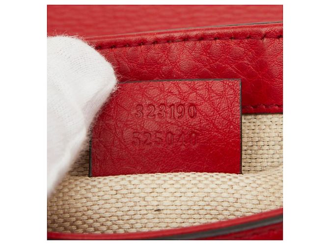 Borsa a Spalla Gucci Soho Interlocking G Chain Rosso - vista 10