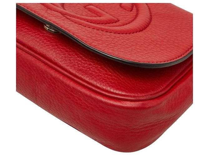 Borsa a Spalla Gucci Soho Interlocking G Chain Rosso - vista 4