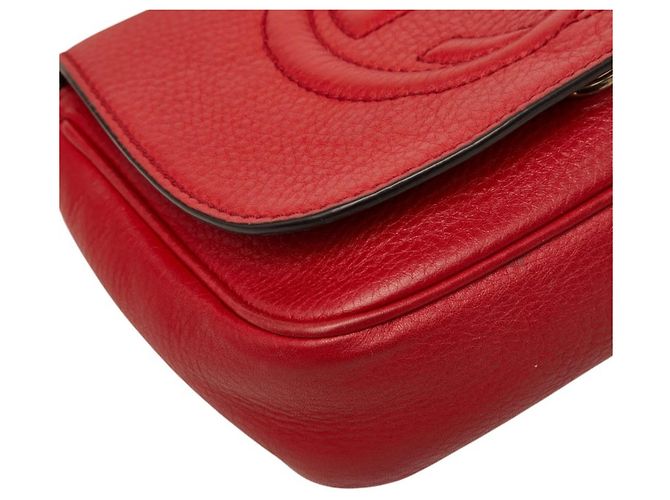 Borsa a Spalla Gucci Soho Interlocking G Chain Rosso - vista 5