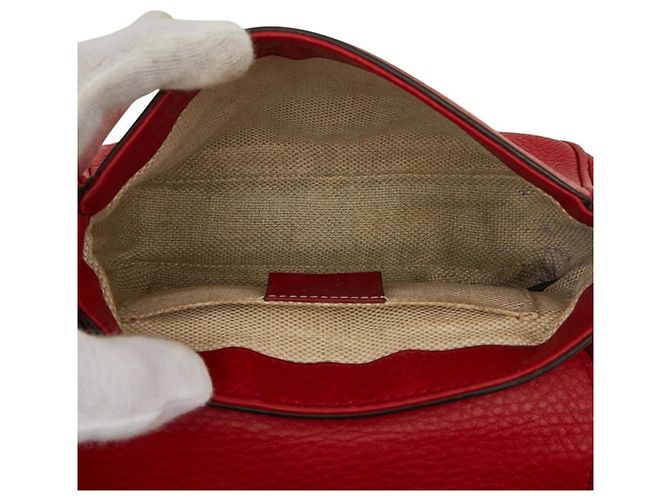 Borsa a Spalla Gucci Soho Interlocking G Chain Rosso - vista 8