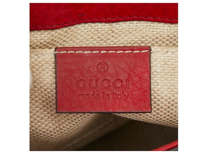 Borsa a Spalla Gucci Soho Interlocking G Chain Rosso - vista 9