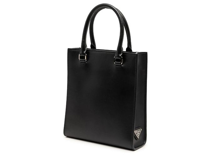Mini sac à main avec logo Triangle Prada Noir - vue 2