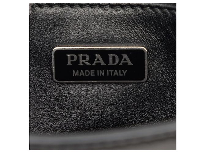 Mini sac à main avec logo Triangle Prada Noir - vue 5