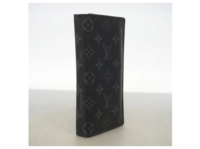 Portafoglio lungo Louis Vuitton Monogram Eclipse Brazza Nero - vista 2
