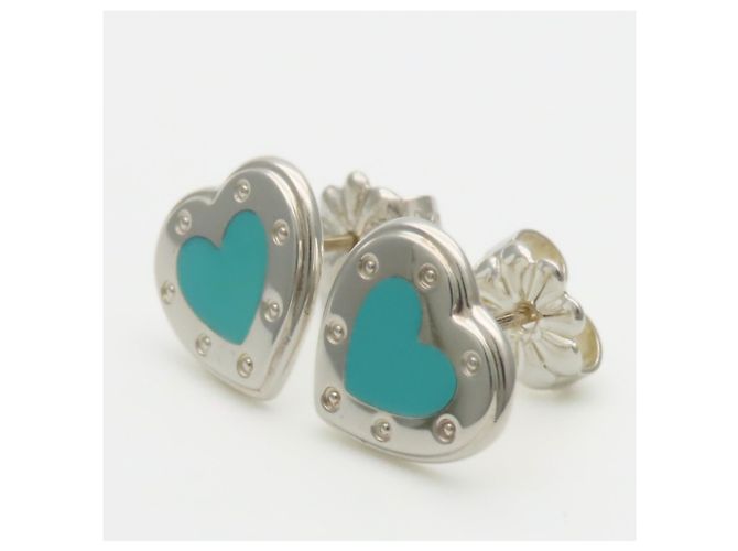 Orecchini Tiffany & Co. Return to Mini Love Heart Argento Blu - vista 3
