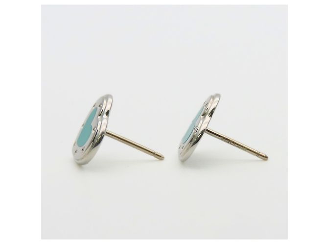 Orecchini Tiffany & Co. Return to Mini Love Heart Argento Blu - vista 4