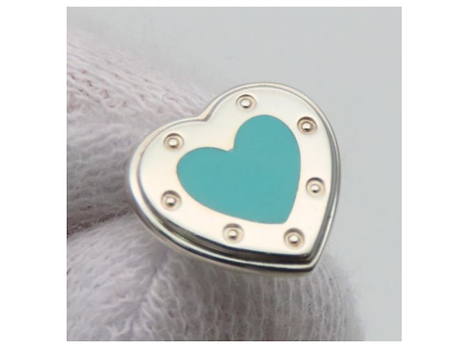 Orecchini Tiffany & Co. Return to Mini Love Heart Argento Blu - vista 8