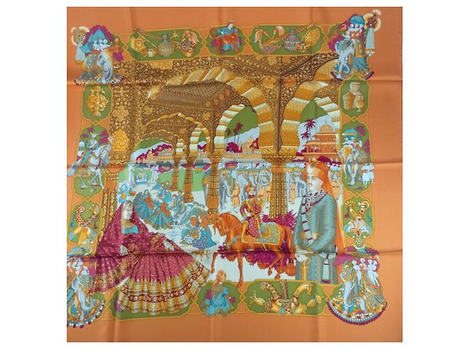 Hermès HERMES Carre 90 Schal aus mehrfarbiger Seide Mehrfarben - Ansicht 3