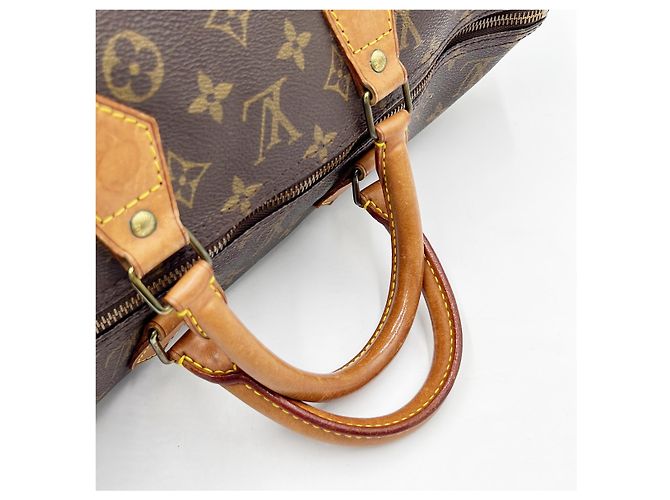 Borsa Louis Vuitton Round Speedy Monogram Denim Marrone - vista 2