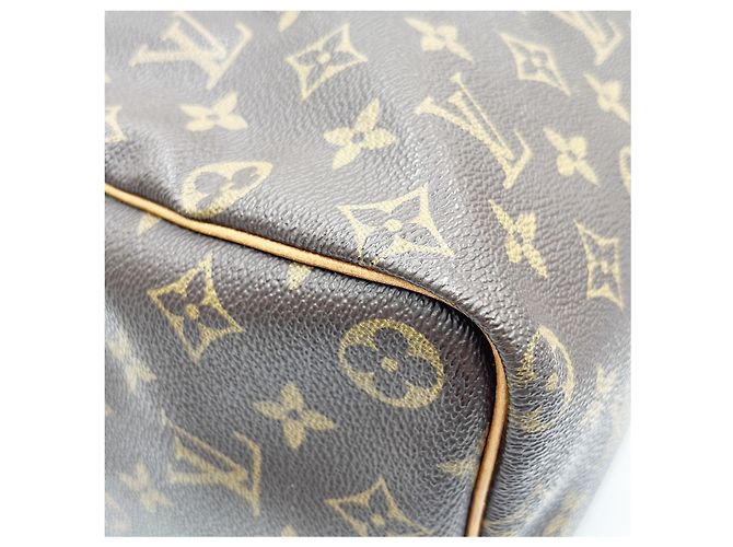 Borsa Louis Vuitton Round Speedy Monogram Denim Marrone - vista 3