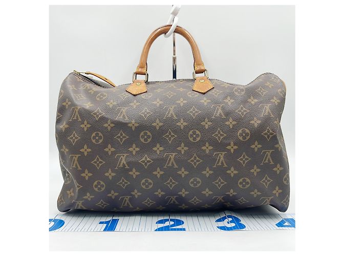 Borsa Louis Vuitton Round Speedy Monogram Denim Marrone - vista 6