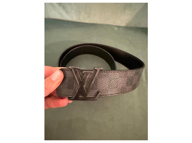 Cintura Louis Vuitton Damier Ebene LV Initiales Marrone scuro - vista 2
