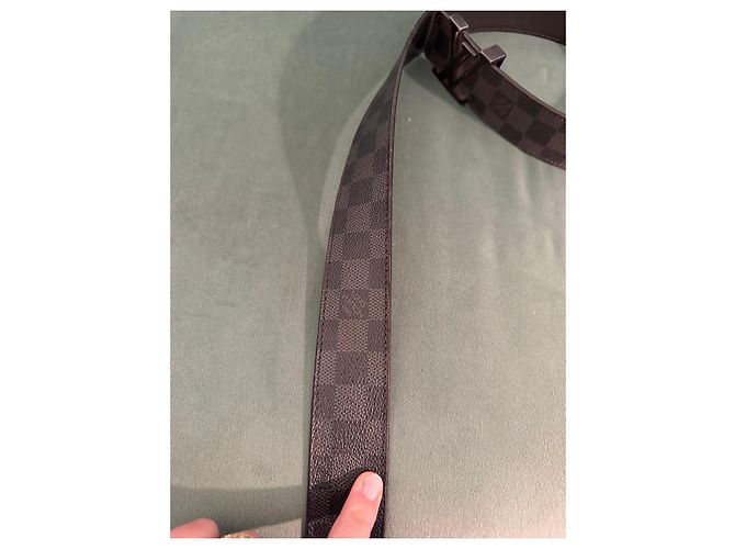 Cintura Louis Vuitton Damier Ebene LV Initiales Marrone scuro - vista 4