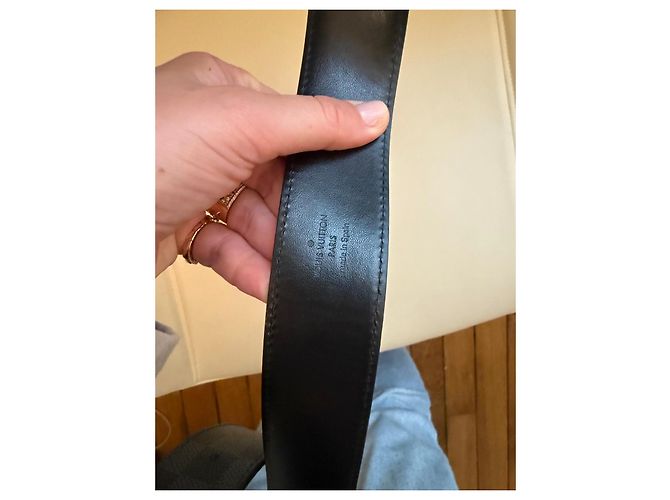 Cintura Louis Vuitton Damier Ebene LV Initiales Marrone scuro - vista 7