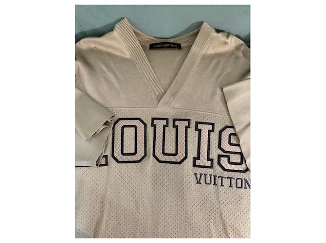 Top de jersey PYTHON con las iniciales "LV" de Louis Vuitton Beige - vista 3