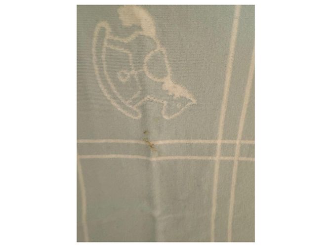 Couverture bébé Hermès avec motif cheval à bascule Blanc Bleu clair - vue 4