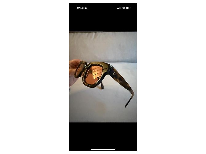 Autre Marque Gafas de sol carey con lentes naranja Castaño - vista 6