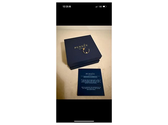 Autre Marque Persee Paris Orecchino a cerchio in oro 18k con diamante e perla D'oro - vista 2