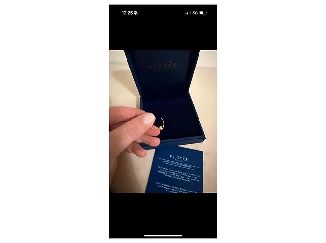 Autre Marque Persee Paris Orecchino a cerchio in oro 18k con diamante e perla D'oro - vista 4