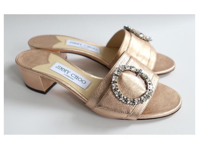 Sandali Jimmy Choo Granger con decorazioni in cristallo Rose Gold - vista 2