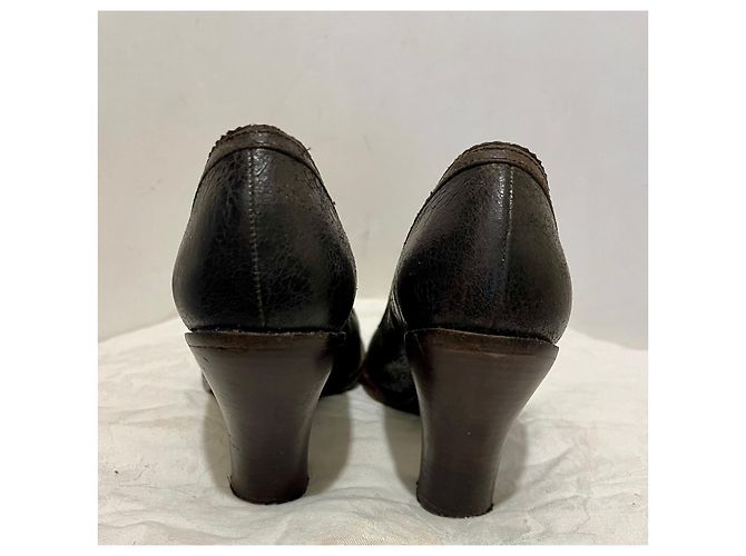 Dries Van Noten Décolleté classiche marroni con punta a mandorla Marrone scuro - vista 5