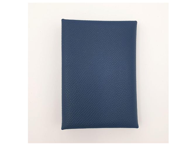 Hermès Mini Wallet Calvi Duo Compact, Epsom Calfskin, Colvert Marineblau Dunkelblau - Ansicht 2