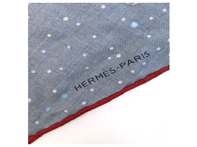 Hermès Hermes Cashmere-Seide Schal in Grau und Rot Braun - Ansicht 4