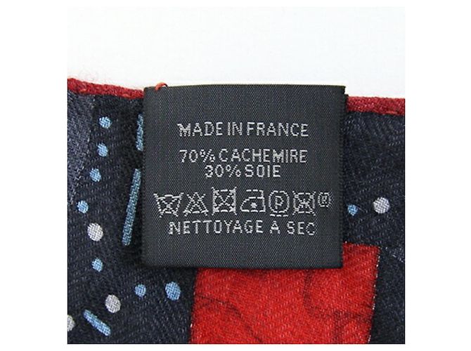 Hermès Hermes Cashmere-Seide Schal in Grau und Rot Braun - Ansicht 5