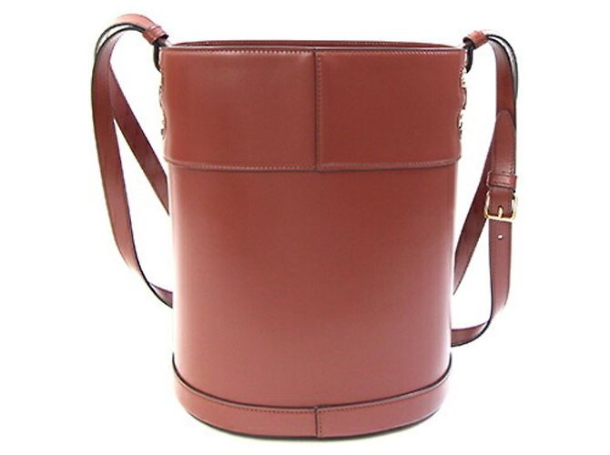 Céline Borsa a tracolla Celine Triomphe in pelle rosso-marrone - vista 2