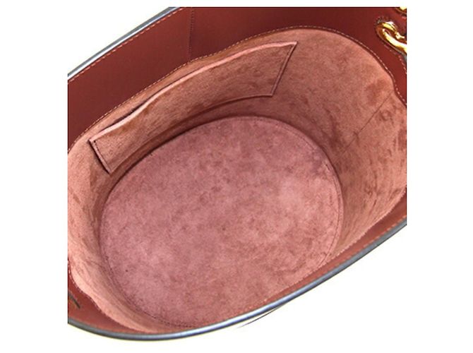 Céline Borsa a tracolla Celine Triomphe in pelle rosso-marrone - vista 4