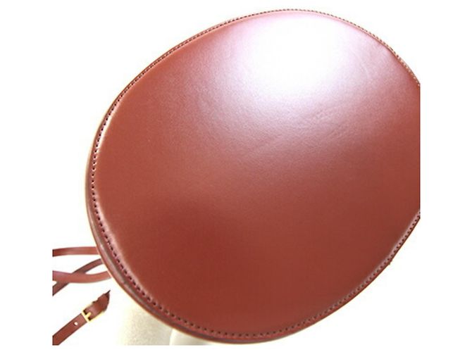 Céline Borsa a tracolla Celine Triomphe in pelle rosso-marrone - vista 5