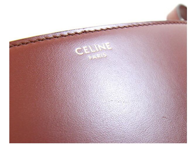 Céline Borsa a tracolla Celine Triomphe in pelle rosso-marrone - vista 7
