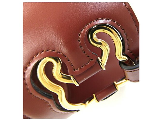 Céline Borsa a tracolla Celine Triomphe in pelle rosso-marrone - vista 8