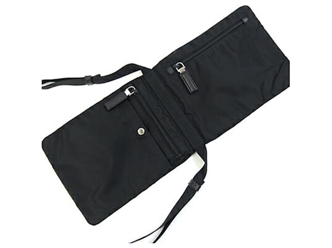 Borsa a tracolla in nylon nero Prada - vista 3
