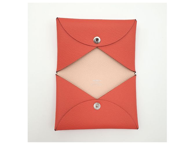 Hermès Tarjetero Calvi, Epsom Calfskin, rose Jaipur/rose eglan Rosa - vista 4