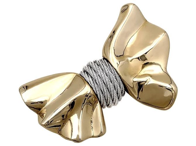 Broche Fred "Nœud", oro amarillo y acero. - vista 2