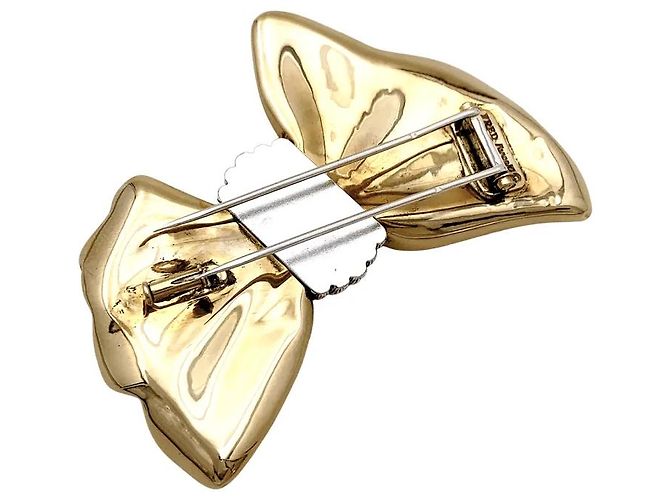 Broche Fred "Nœud", oro amarillo y acero. - vista 3