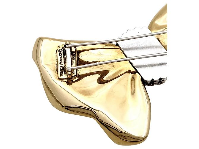 Broche Fred "Nœud", oro amarillo y acero. - vista 4