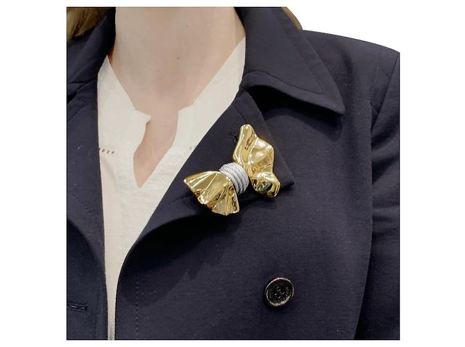 Broche Fred "Nœud", oro amarillo y acero. - vista 7