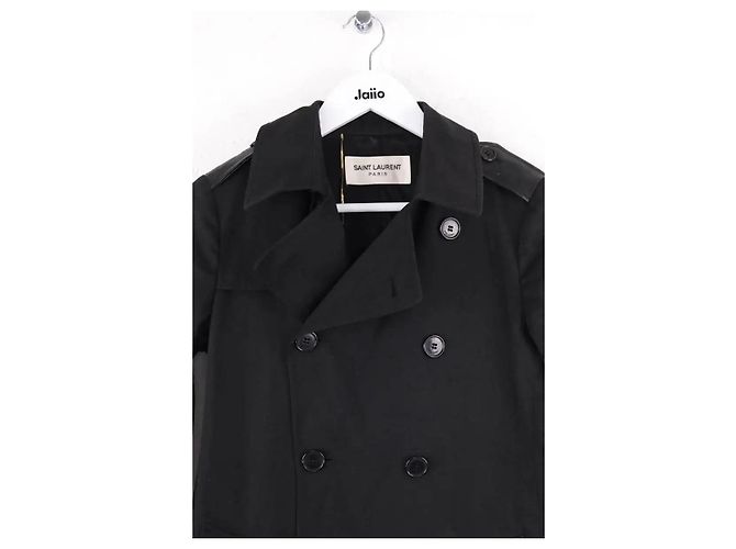 Saint Laurent Gabardina negra Negro - vista 2