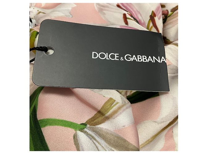 Vestido de cóctel de jacquard de manga corta con adornos de piedras rosas Dolce & Gabbana - vista 6