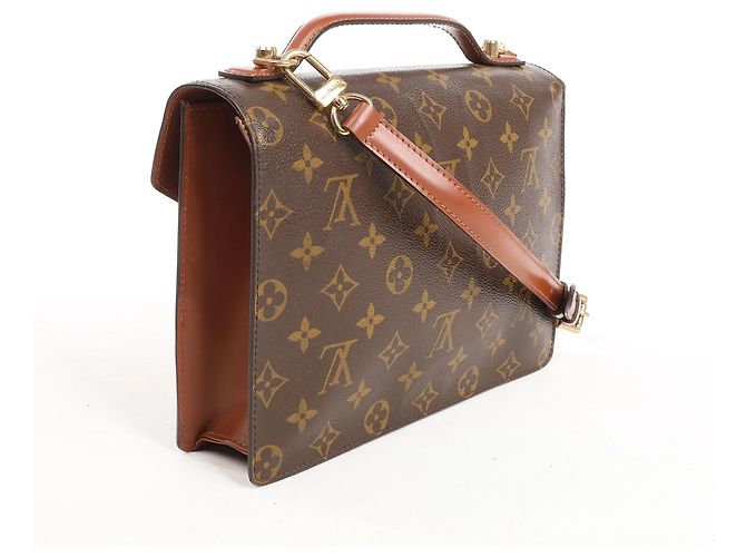 Borsa Louis Vuitton Monceau in tela Monogram marrone M51187 - vista 3