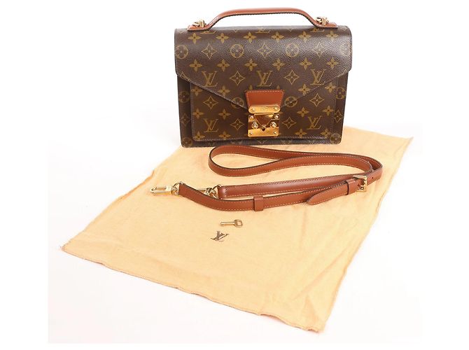 Borsa Louis Vuitton Monceau in tela Monogram marrone M51187 - vista 8