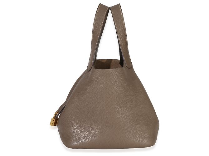 Hermès Etoupe Clemence Picotin Lock 22 GHW Marrone - vista 3