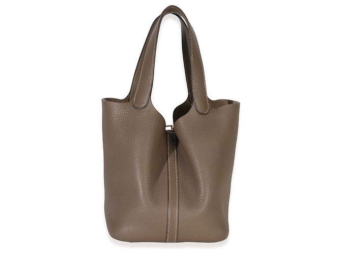 Hermès Etoupe Clemence Picotin Lock 22 GHW Marrone - vista 4
