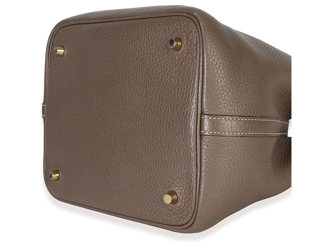 Hermès Etoupe Clemence Picotin Lock 22 GHW Marrone - vista 6