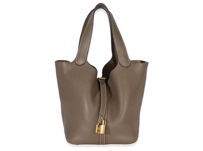 Hermès Etoupe Clemence Picotin Lock 22 GHW Marrone - vista 8