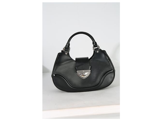 Borsa a tracolla Montaigne in pelle Epi nera Louis Vuitton Nero - vista 7
