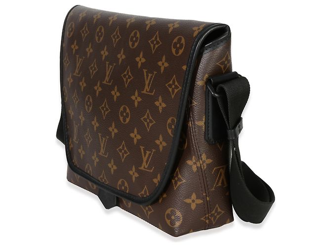 Messenger magnetico in tela Monogram Macassar Louis Vuitton Marrone - vista 3